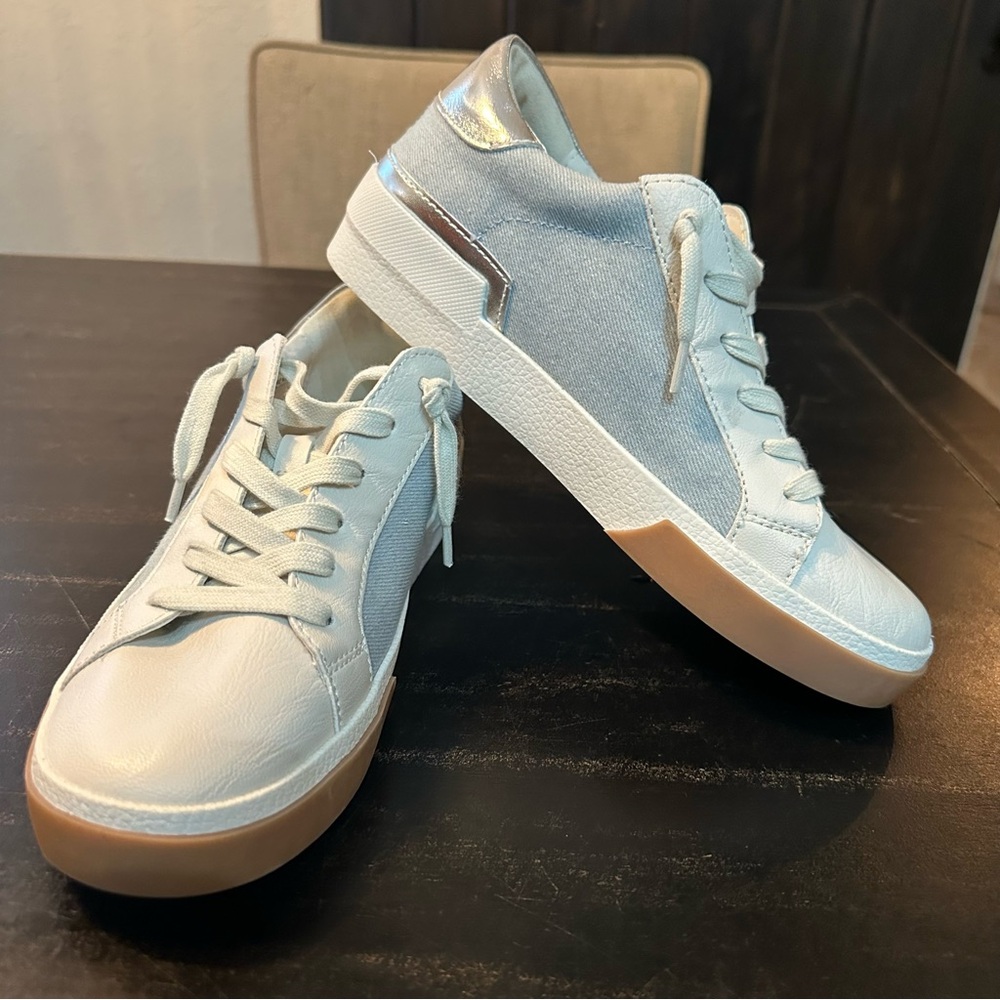 Dolce Vita Cream and Silver Sneakers